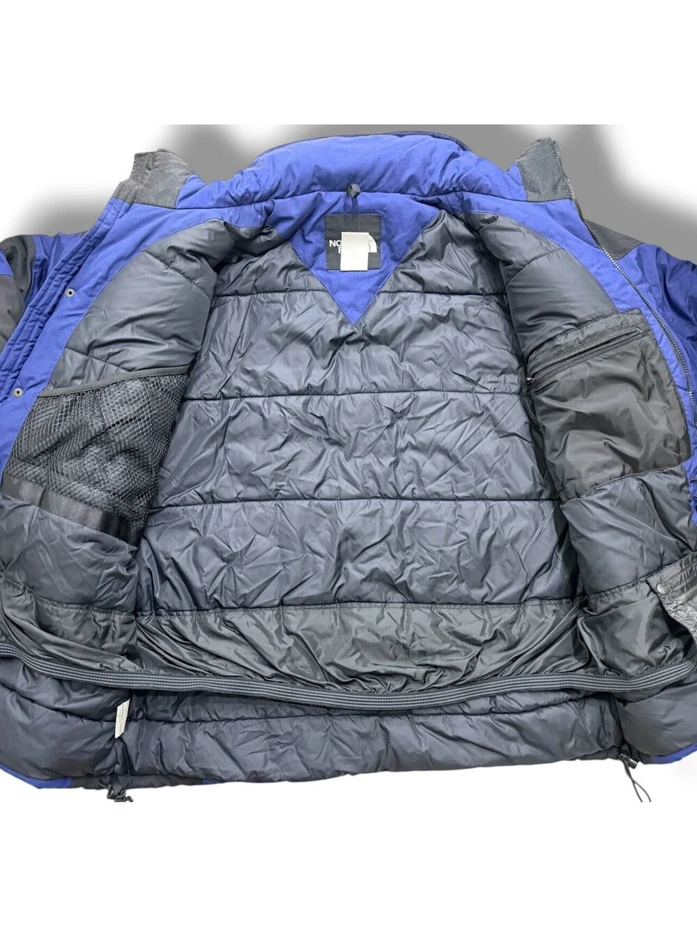 Vintage The North Face Extreme Light Jacket Mens XL Blue Black Hooded Coat
